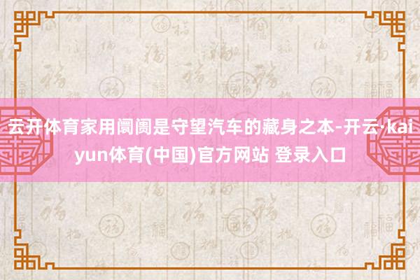 云开体育家用阛阓是守望汽车的藏身之本-开云·kaiyun体育(中国)官方网站 登录入口