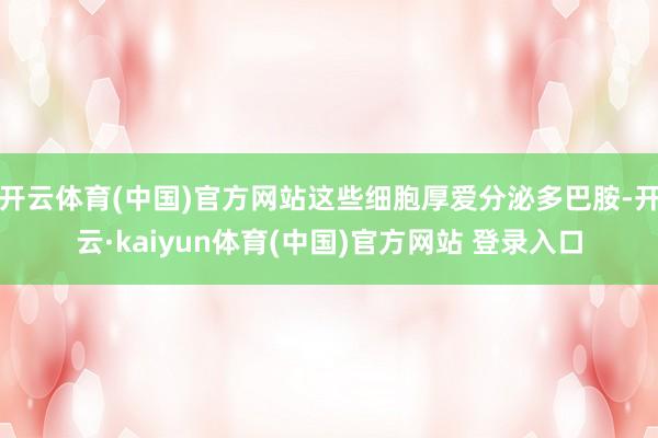 开云体育(中国)官方网站这些细胞厚爱分泌多巴胺-开云·kaiyun体育(中国)官方网站 登录入口