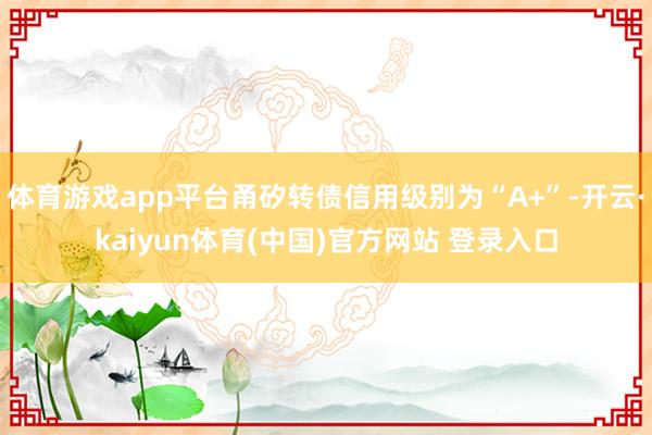体育游戏app平台甬矽转债信用级别为“A+”-开云·kaiyun体育(中国)官方网站 登录入口