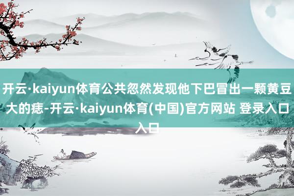 开云·kaiyun体育公共忽然发现他下巴冒出一颗黄豆大的痣-开云·kaiyun体育(中国)官方网站 登录入口