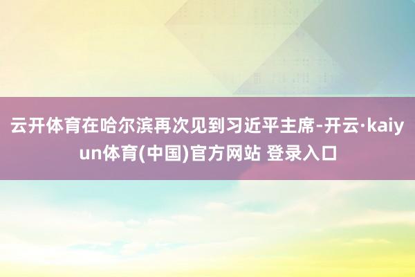 云开体育在哈尔滨再次见到习近平主席-开云·kaiyun体育(中国)官方网站 登录入口